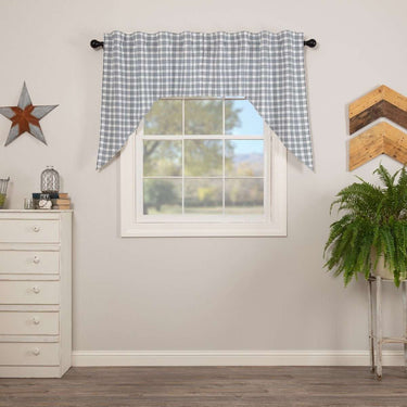 Sawyer Mill Blue Plaid Swag Curtain Set 36